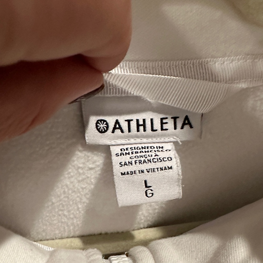 Athleta White Zip-Up Hoodie - Picture 2 of 6